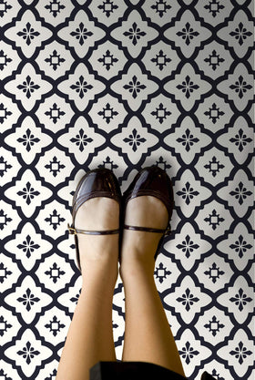 FloorPops Comet tiles withstand moisture and are washable for busy spaces.