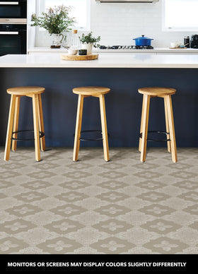 FloorPops Cream Sullivan tiles pack shows 10-pack convenience for quick room refresh.