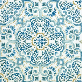 FloorPops Fontaine blue Moroccan pattern tiles for quick DIY floor refresh