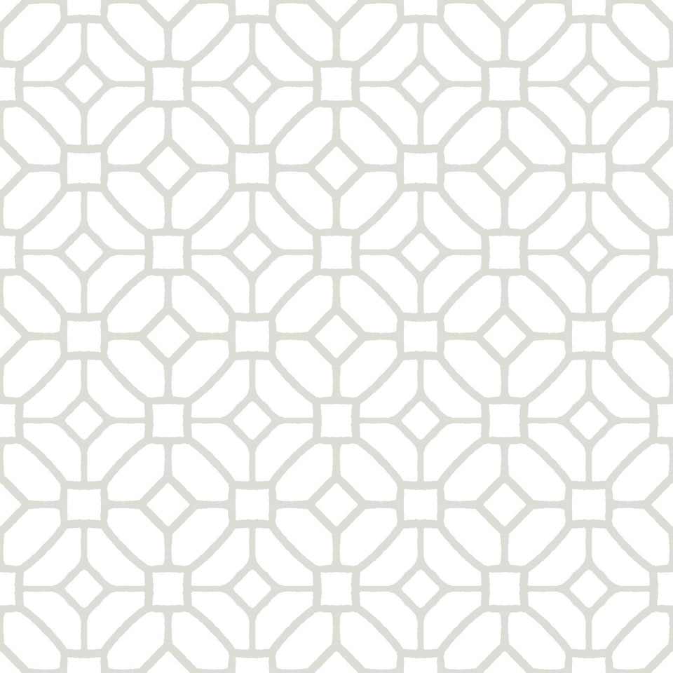 FloorPops lattice pattern tile in grey and white for a modern update.