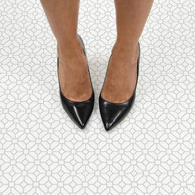 FloorPops lattice tile features a low-lustre finish for easy cleaning.