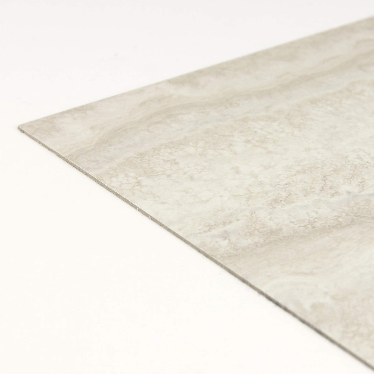 FloorPops Platinum grey marble tiles; durable vinyl with permanent adhesive.