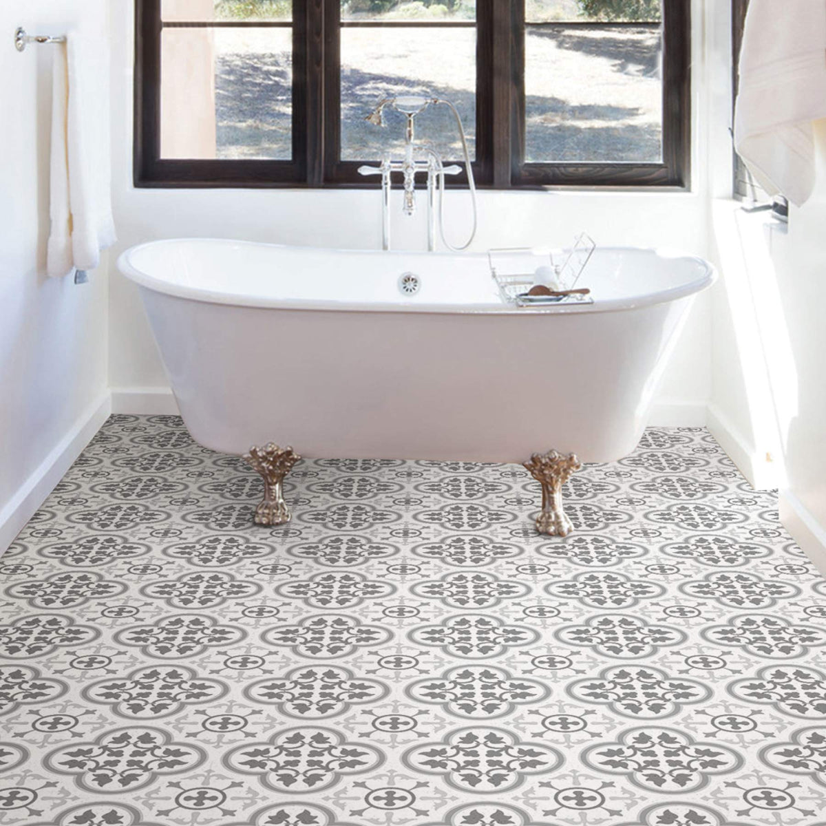 FloorPops Remy close-up shows textured low-lustre vinyl for a durable surface.
