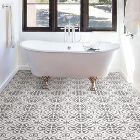 FloorPops Remy close-up shows textured low-lustre vinyl for a durable surface.