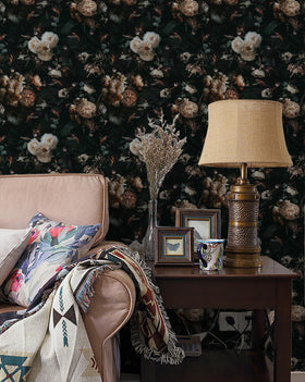 Floralplus Black Floral Wallpaper easy to apply in any room