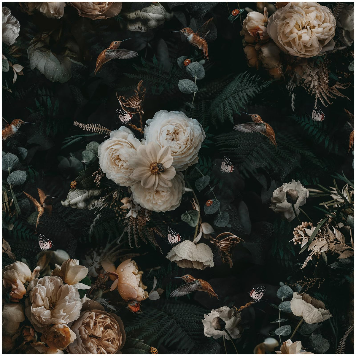 Floralplus Black Floral Wallpaper peel-stick bathroom upgrade for quick styling