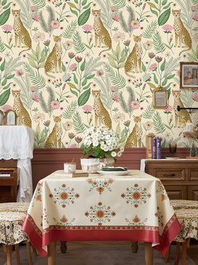 Floralplus leopard jungle wallpaper removable for renter-friendly styling