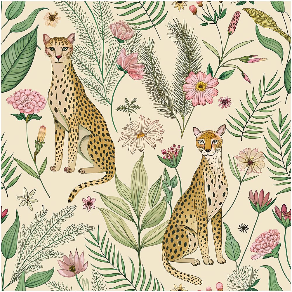 Floralplus leopard jungle wallpaper roll adds bold, nature-inspired energy