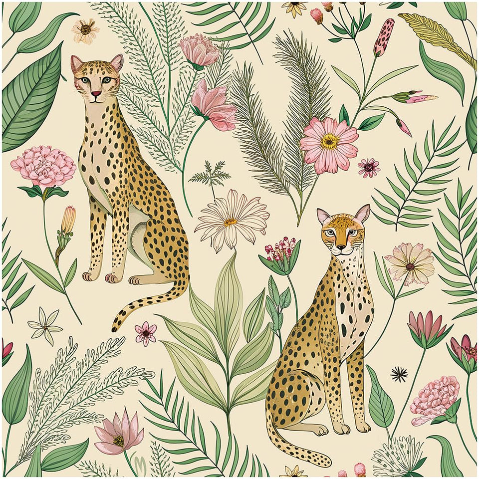 Floralplus leopard jungle wallpaper roll adds bold, nature-inspired energy