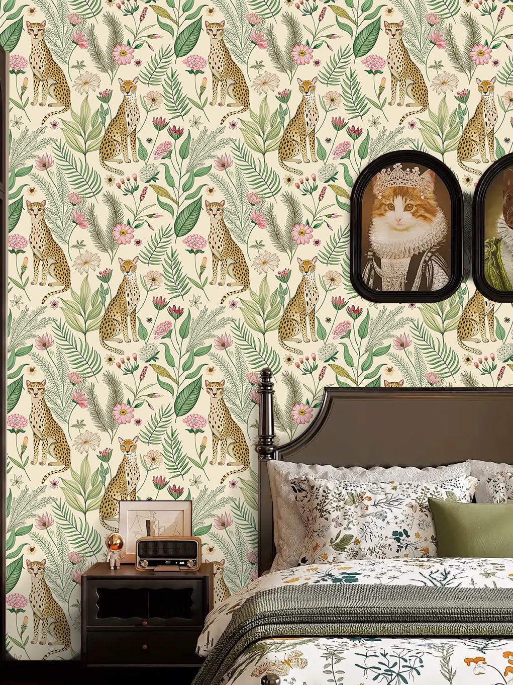 Floralplus leopard jungle wallpaper smooth-wall application and easy removal
