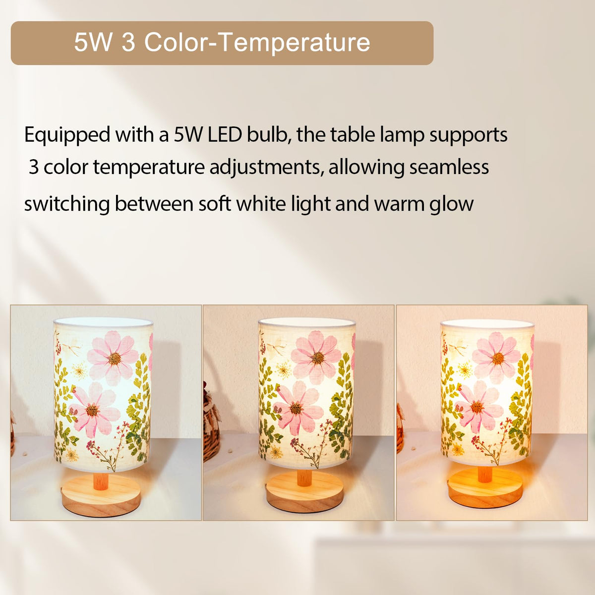 Floresita 5W LED bulb provides three color temperatures for flexible ambiance.