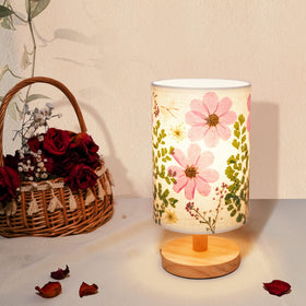 Floresita pressed-flowers lampshade adds colorful focal point for living spaces.