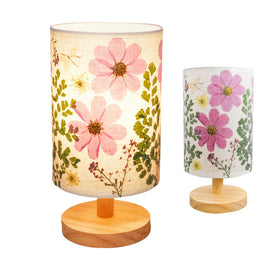 Floresita pressed flowers lamp features durable wood base and reliable 30-day warranty.