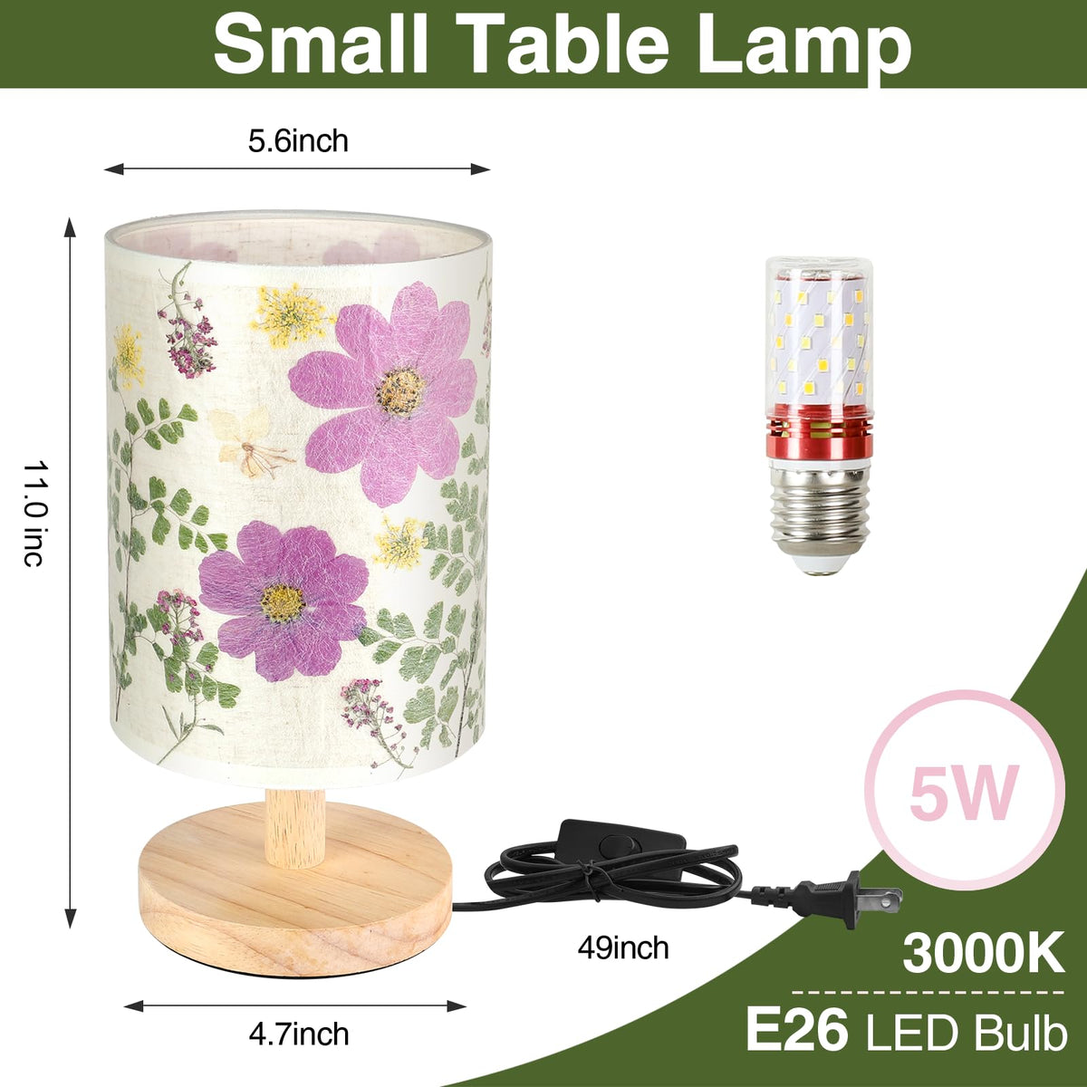 Floresita warm glow perfect for bedside reading and study spaces.