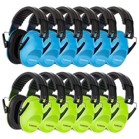 Floriogra 12-pack kids headphones close-up showing comfortable padding for a secure fit.
