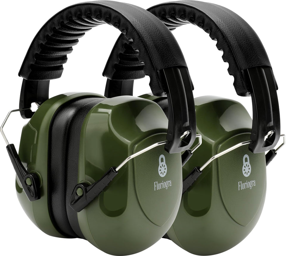 Floriogra 34dB noise-canceling ear muffs with folding design for easy transport and storage.