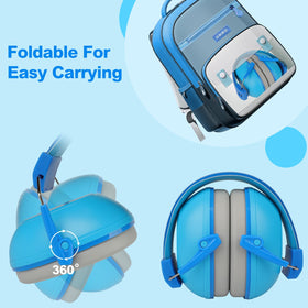 Floriogra compact travel-ready kids headphones in a backpack