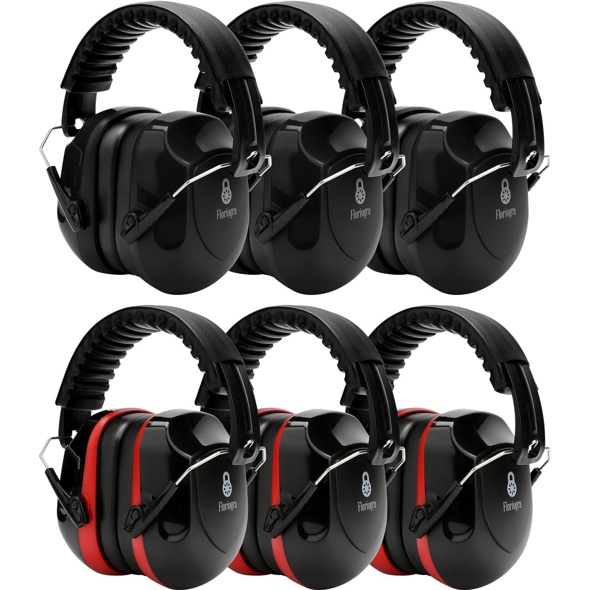 Floriogra noise-reduction ear protection earmuffs worn on the head for shared workplaces.