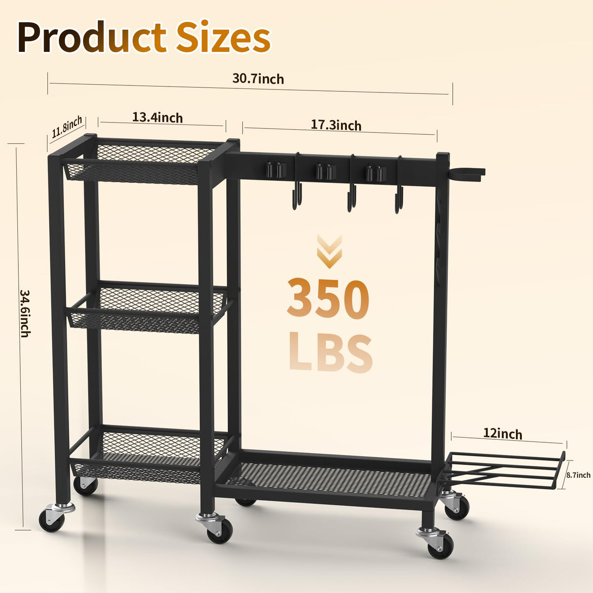 FLOUREE cleaning supplies organizer 3 tier caddy stores sprays and cloths