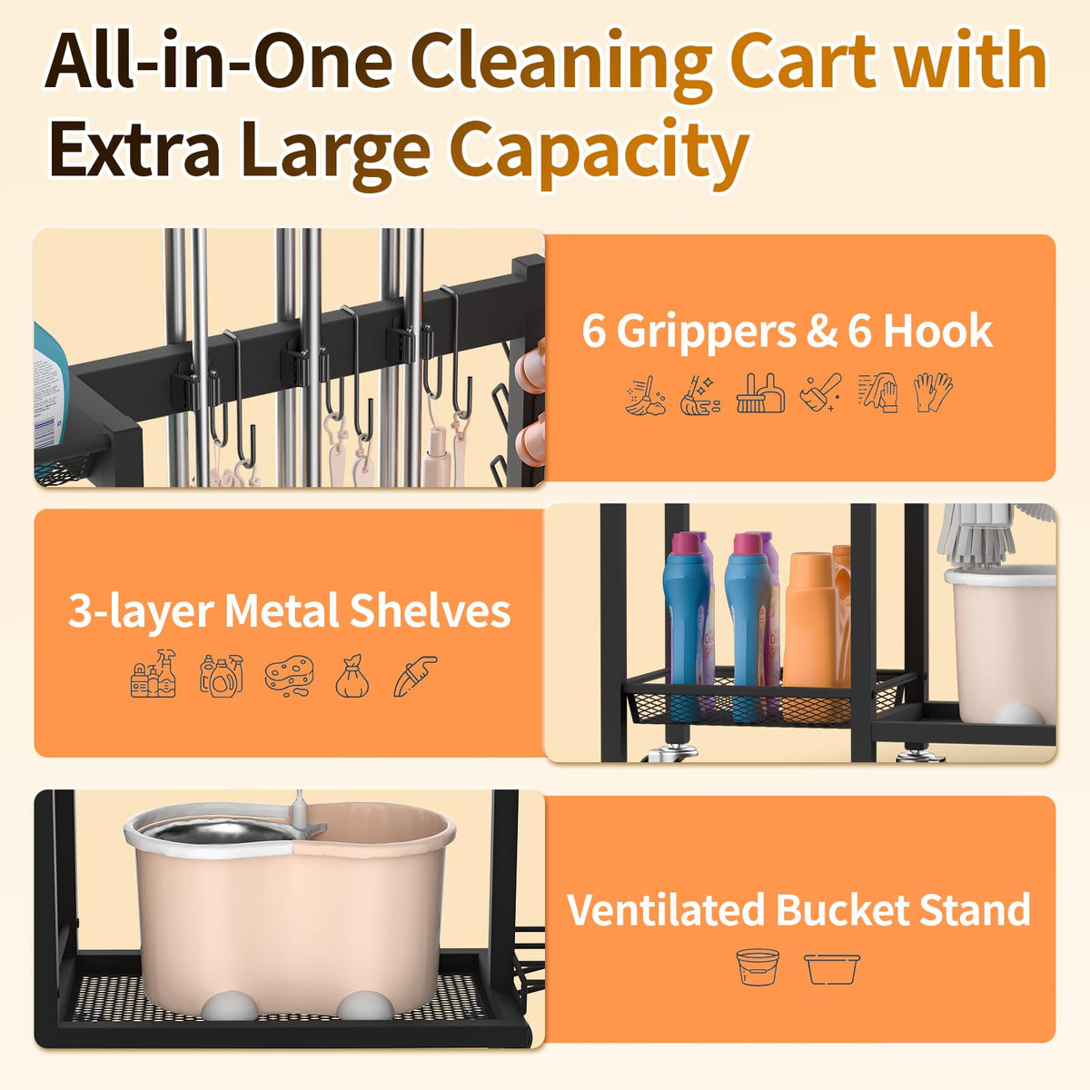 FLOUREE vacuum stand holds upright vacuums for quick access