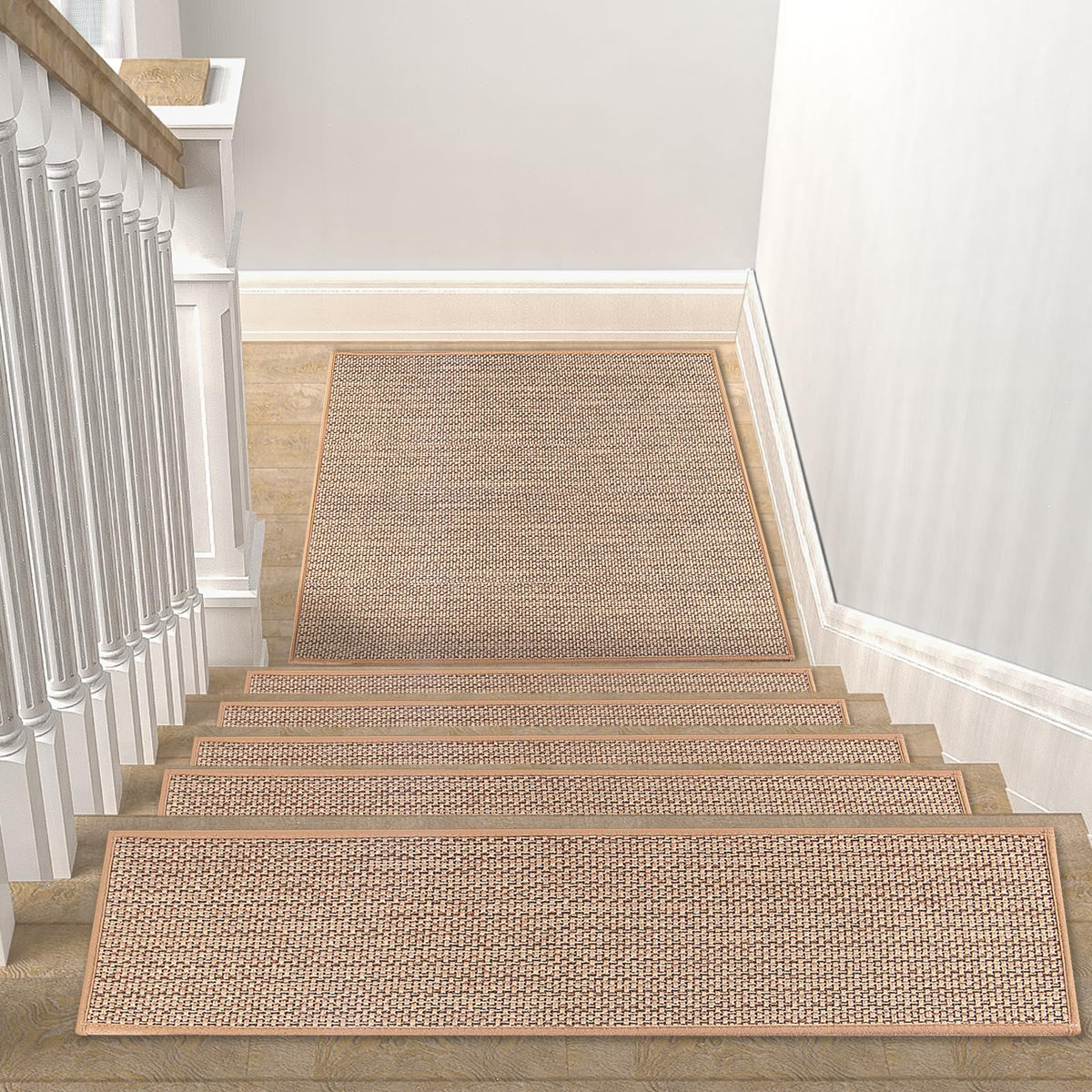 Flowafoli adhesive-back stair tread seen from back for secure install