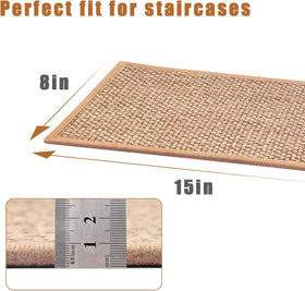 FlowaFoli beige stair treads blend with décor and protect wood.