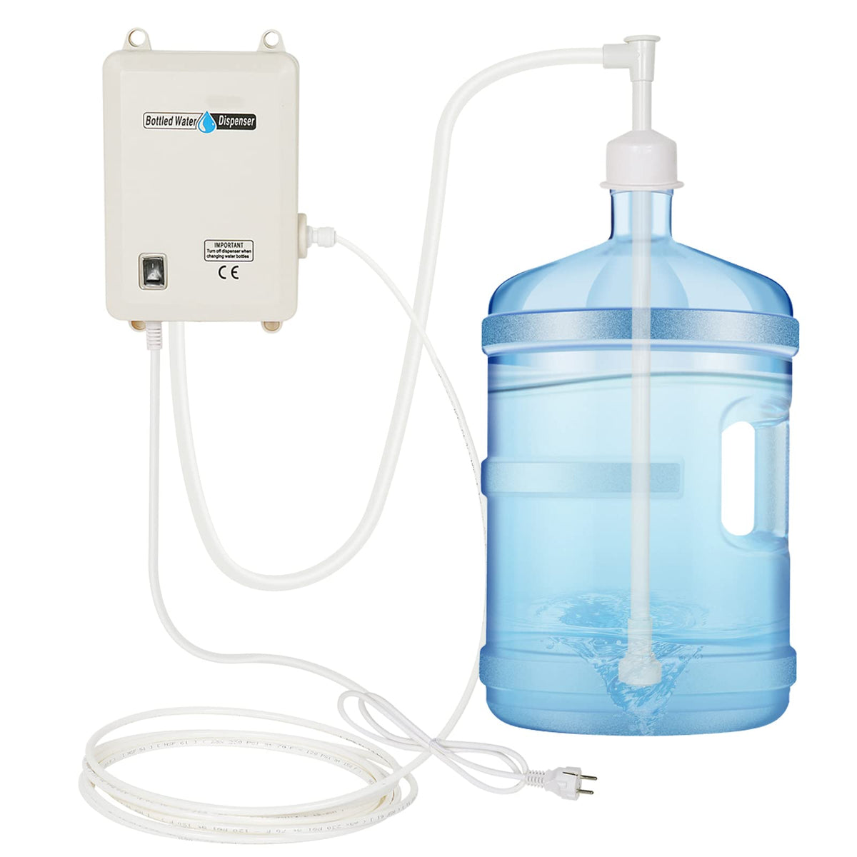 FlowFluid bottled water pump system setup for on-demand drinking