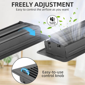 Flowild adjustable damper allows precise airflow control with quiet operation.