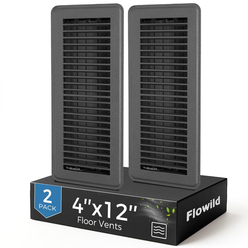 Flowild Classic Grey floor vent cover blends with carpet, tile, or hardwood floors.