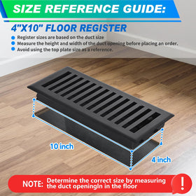 Flowild floor register 4x10 edge-fold design ensuring secure fit.