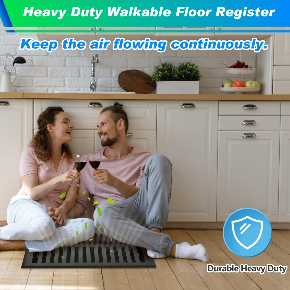 Flowild two-pack floor registers provide consistent look across rooms