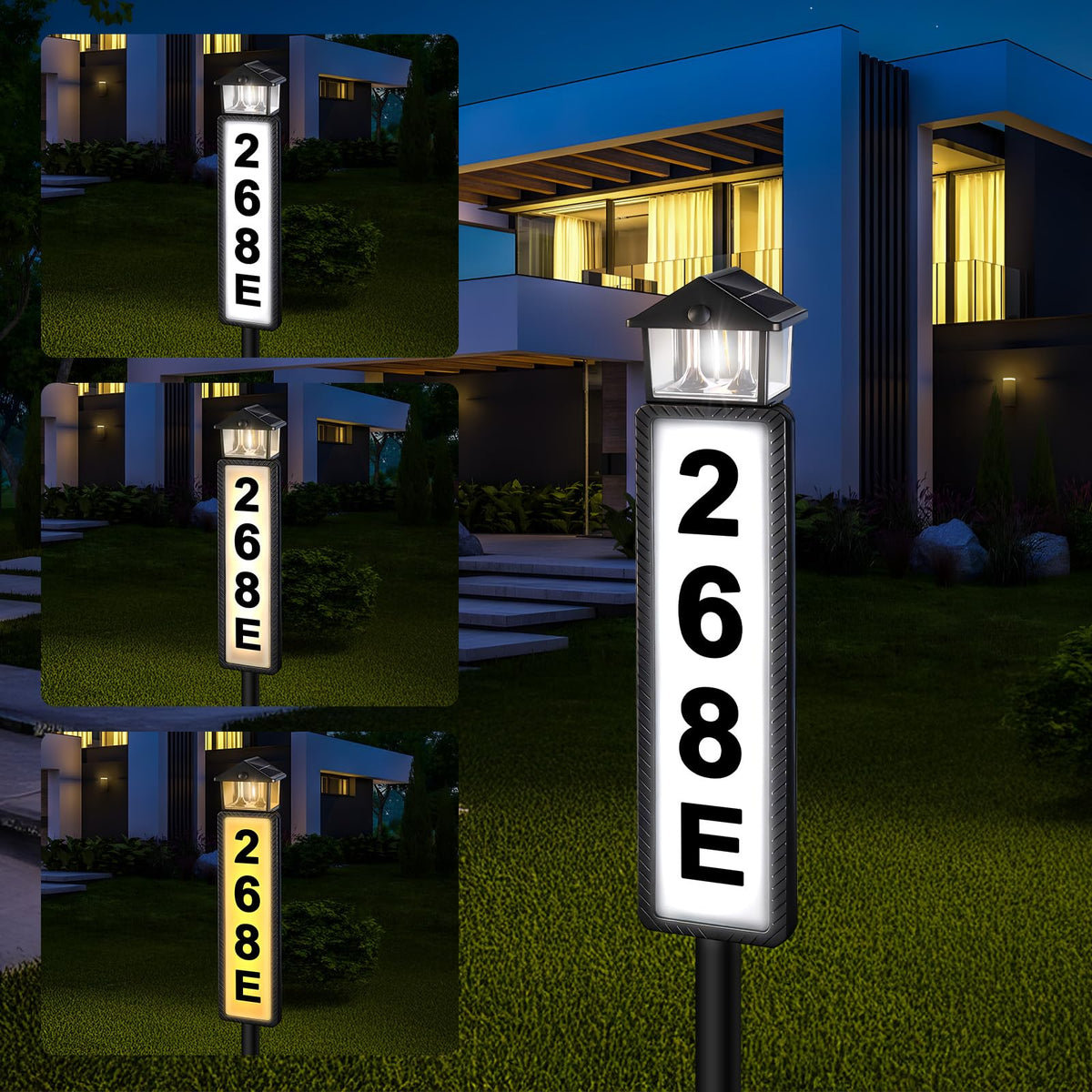 FLSEPAMB solar address sign front view improves daytime readability of the numbers