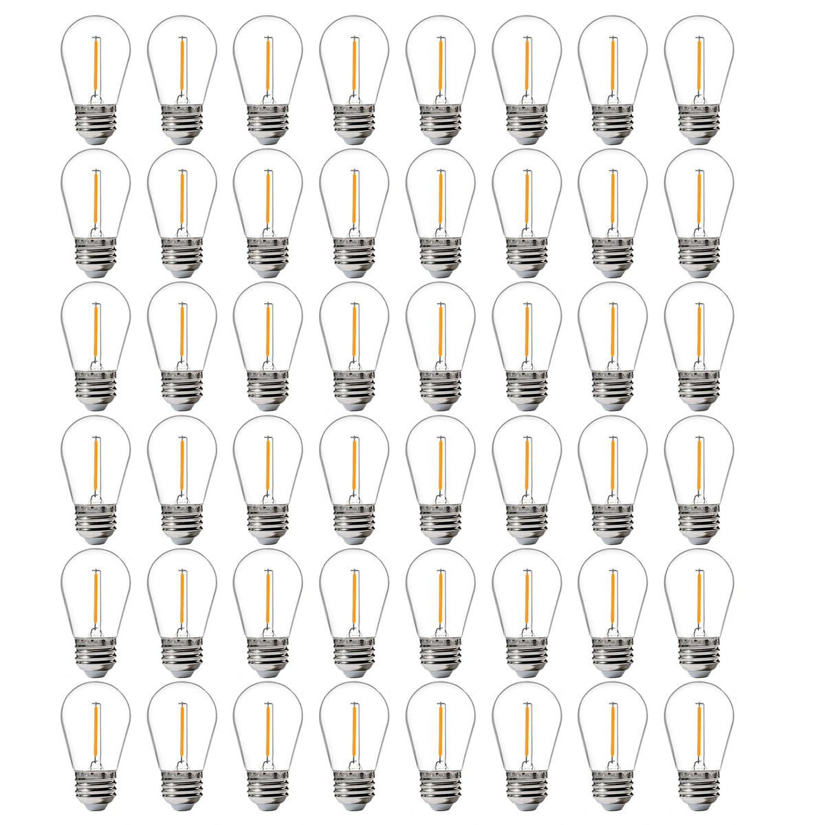 FLSNT 48-pack LED S14 replacement bulbs for outdoor string lights boost energy efficiency.