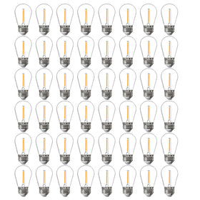 FLSNT 48-pack LED S14 replacement bulbs for outdoor string lights boost energy efficiency.