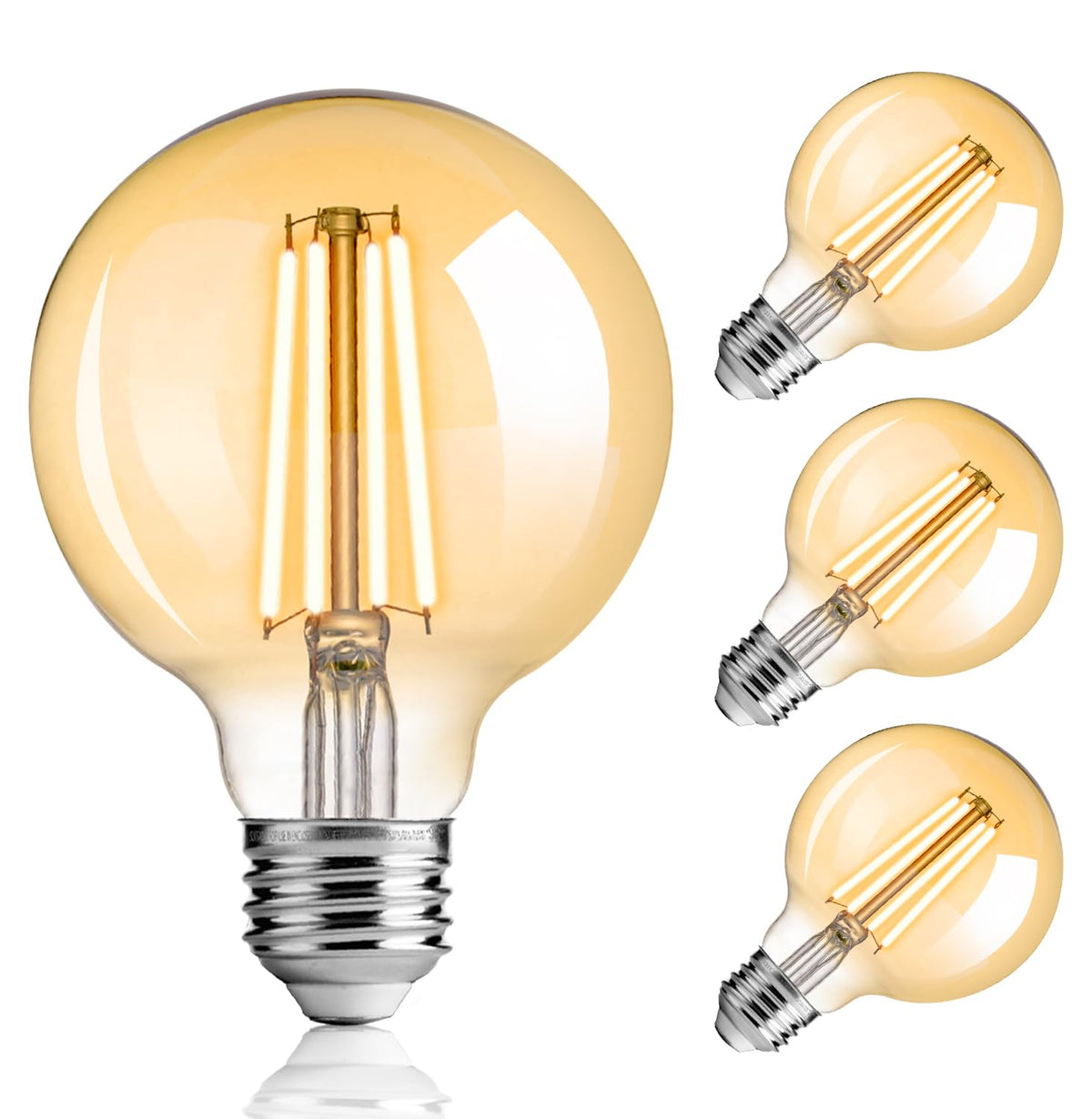 FLSNT amber glass Edison bulb closeup showing warm inviting glow for cozy evenings