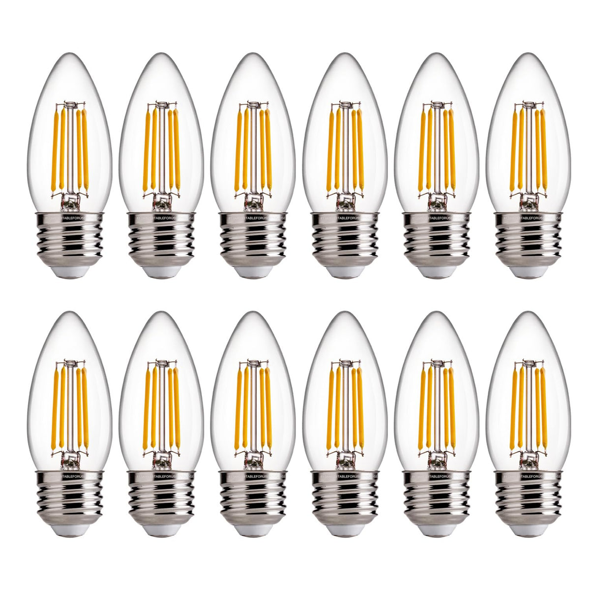 FLSNT B11 E26 candle bulb in chandelier setting with energy efficiency