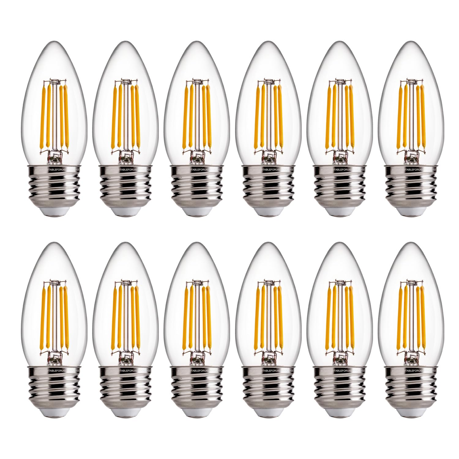 FLSNT B11 E26 candle bulb in chandelier setting with energy efficiency