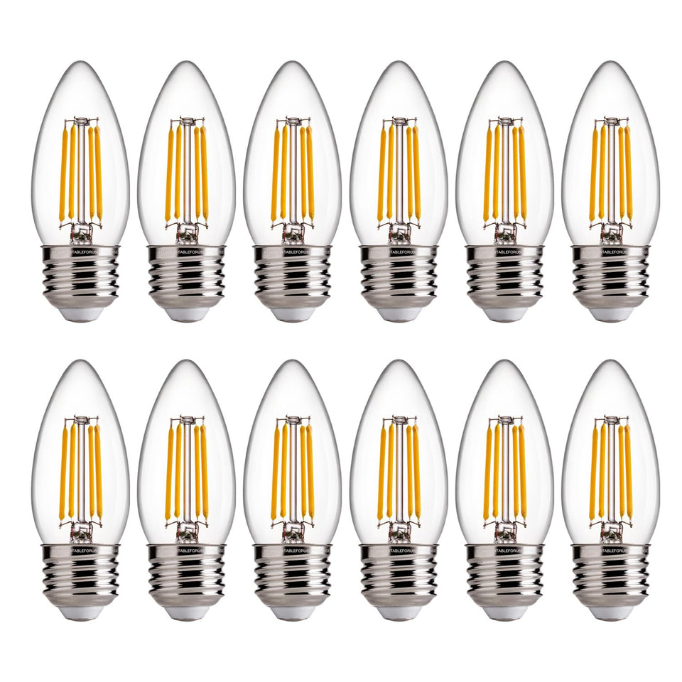 FLSNT B11 E26 candle bulb in chandelier setting with energy efficiency