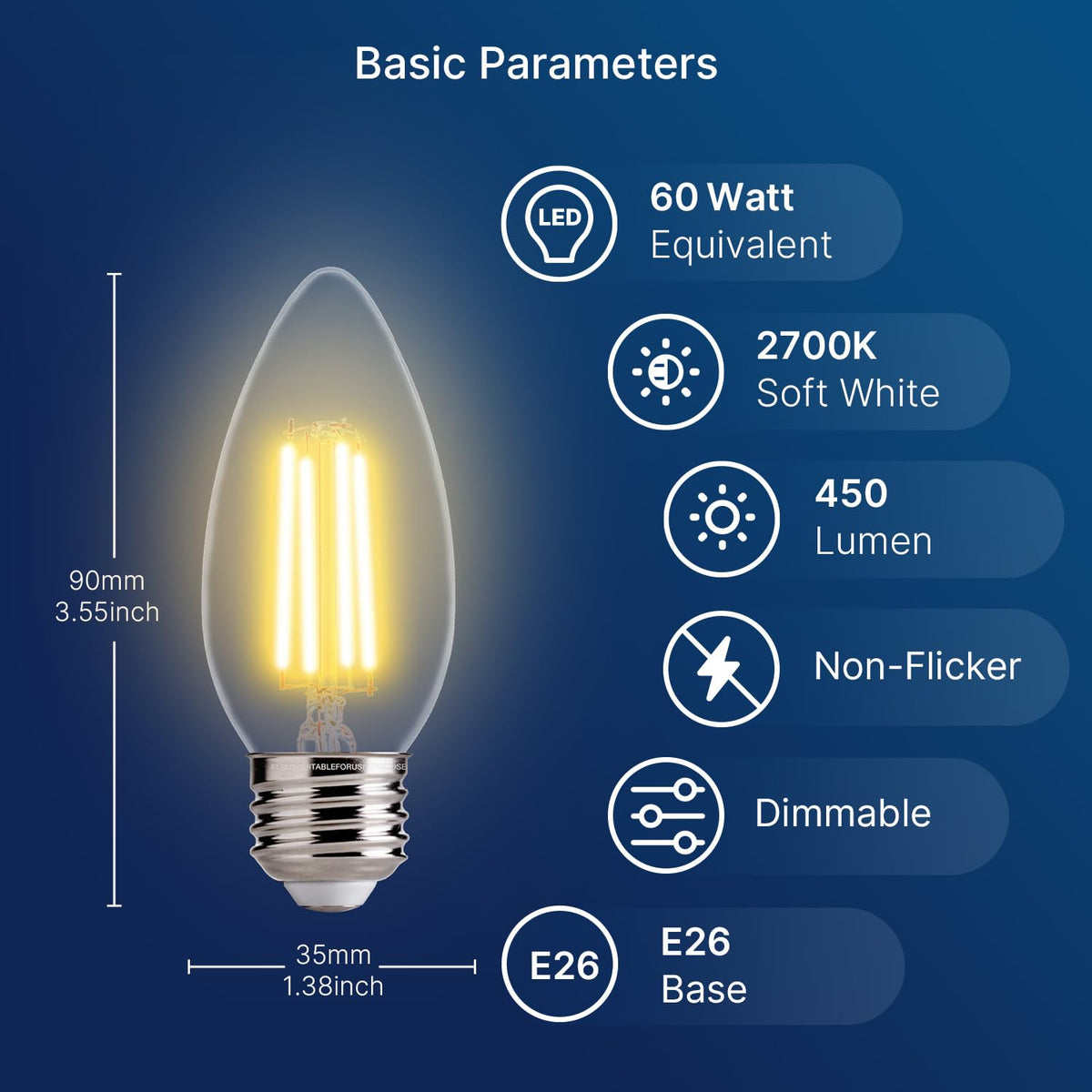 FLSNT B11 soft white 2700K glow for warm ambiance