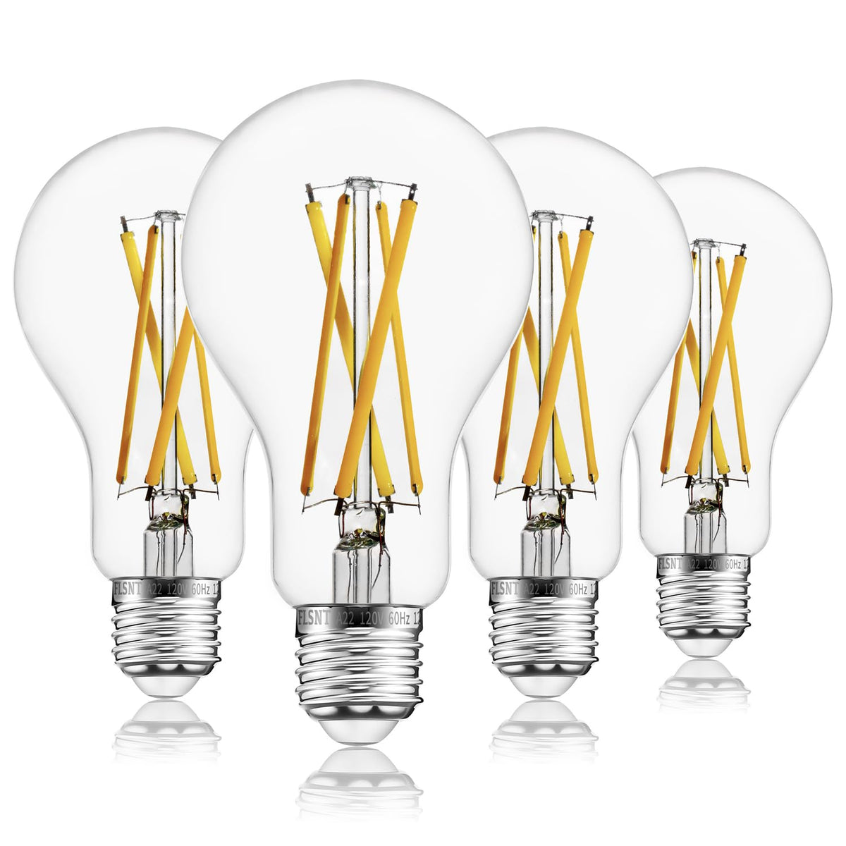 FLSNT box front view showing a 4-pack of energy-efficient bulbs.