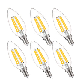 FLSNT candelabra LED bulb 800lm for bright chandeliers and energy efficiency