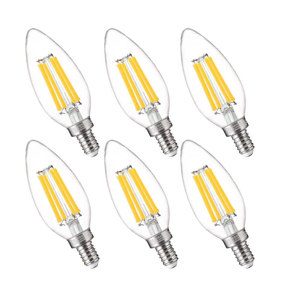 FLSNT candelabra LED bulb 800lm for bright chandeliers and energy efficiency