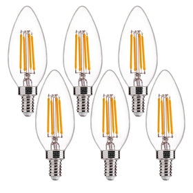 FLSNT clear filament bulb closeup for warm ambient lighting.