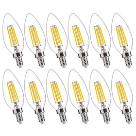 FLSNT daylight 5000K B10 dimmable LED bulb with clear glass finish for bright ambience.