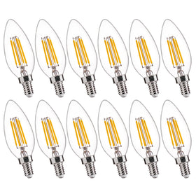 FLSNT dimmable B11 LED bulb in a chandelier for smooth dimming