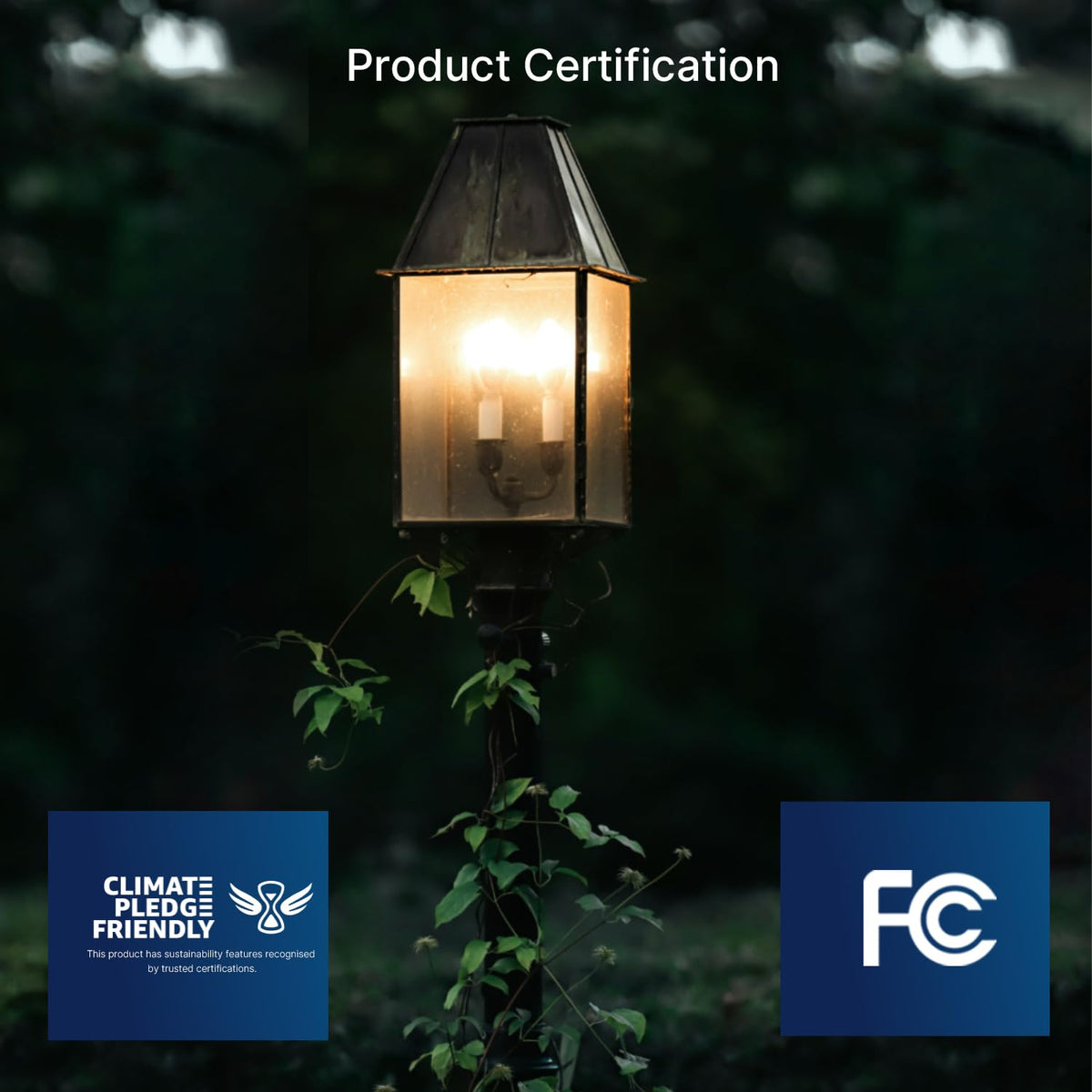 E12 base fits many outdoor fixtures without obstructing light