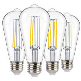 FLSNT Dusk-to-Dawn ST19 bulb four-pack illuminates outdoor spaces automatically at night