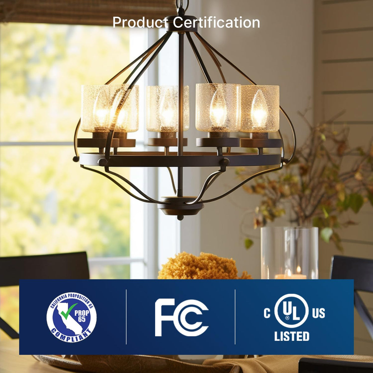 FLSNT E12 candelabra-base installation example for chandeliers