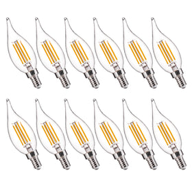FLSNT LED candelabra bulb dimmable 2700K soft white glow for cozy interiors