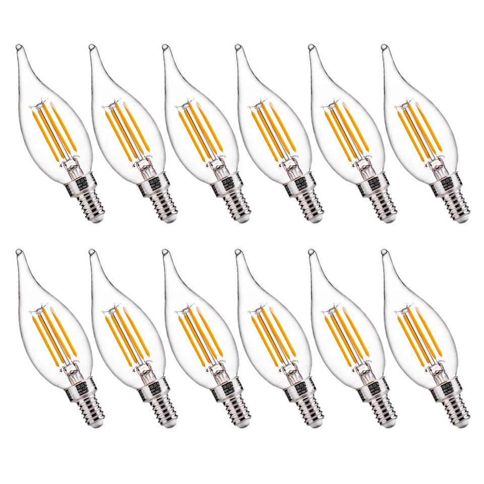 FLSNT LED candelabra bulb dimmable 2700K soft white glow for cozy interiors
